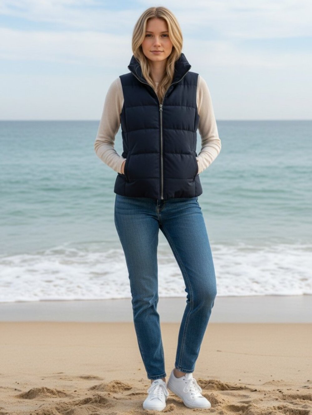 Navy Puffer Vest